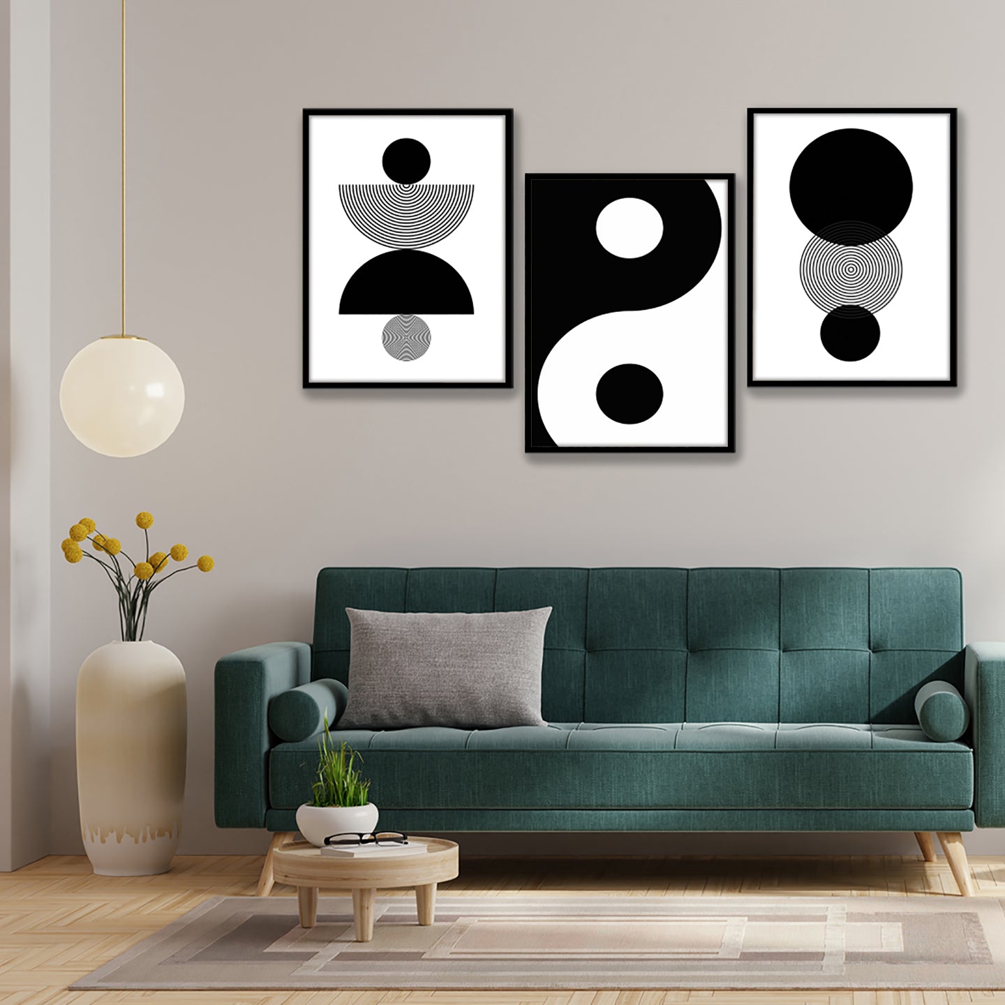 Minimal Black & White Geometry Wall Art