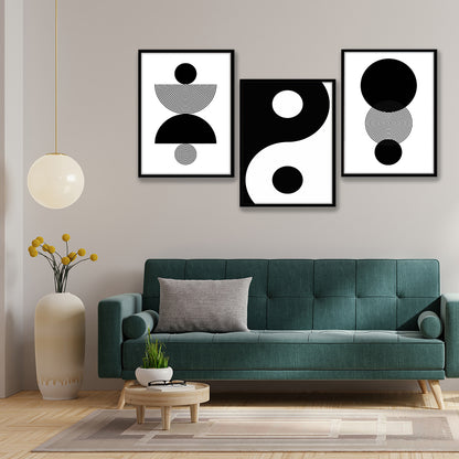 Minimal Black & White Geometry Wall Art