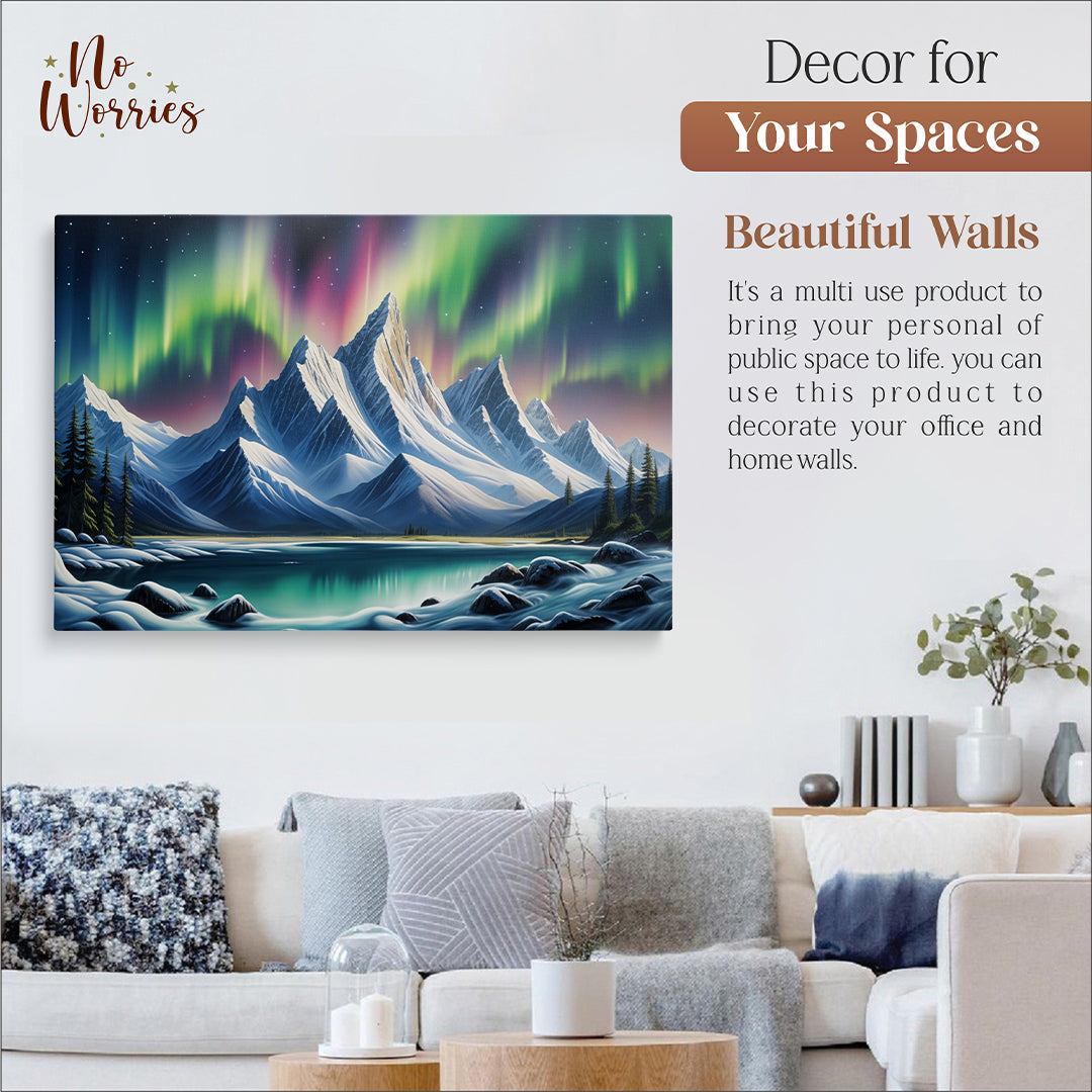 Northern Lights Peak Wall Canvas