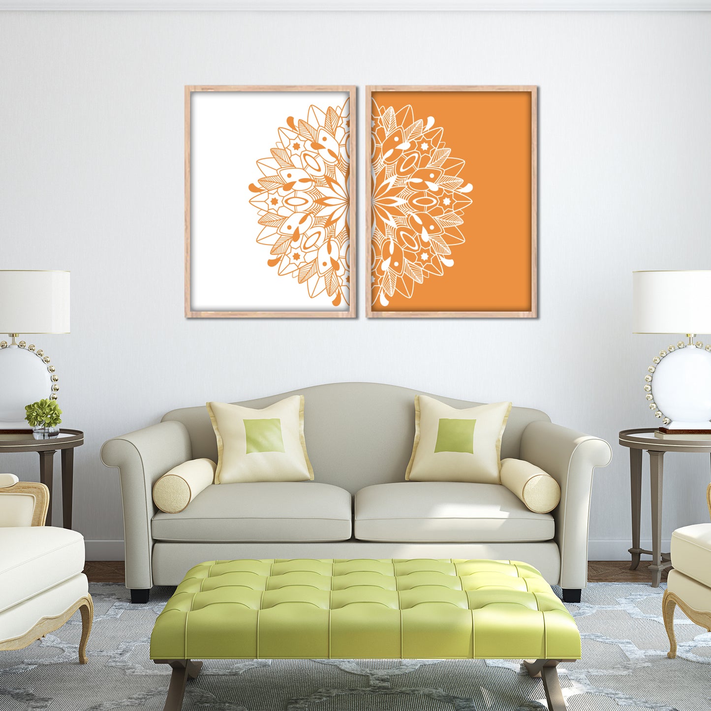 Yin and Yang Balance Mandala Wall Frame