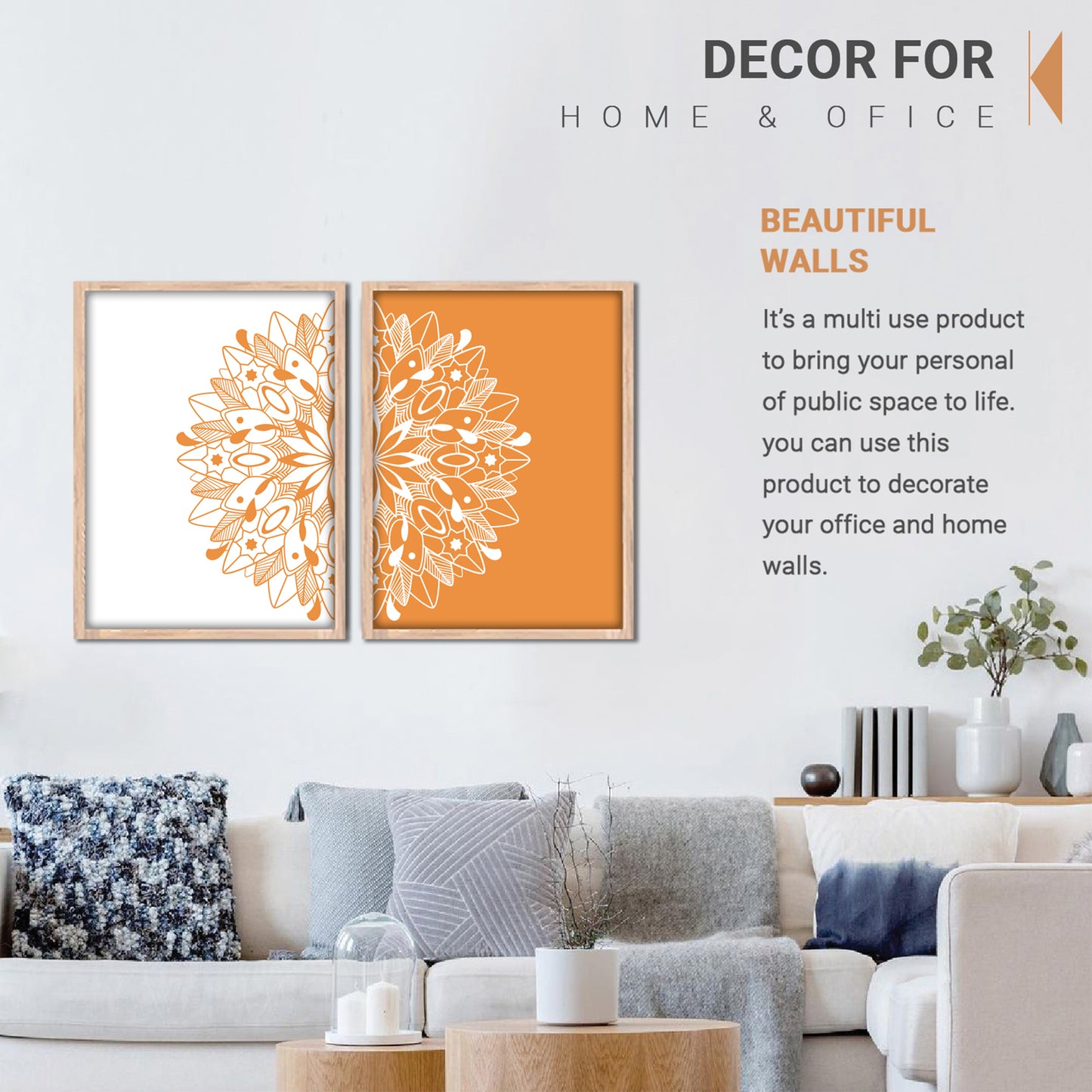 Yin and Yang Balance Mandala Wall Frame