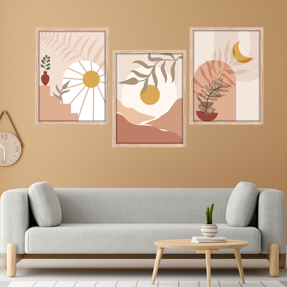 Minimal Sunset Trio Wall Frame