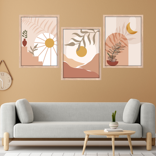 Minimal Sunset Trio Wall Frame