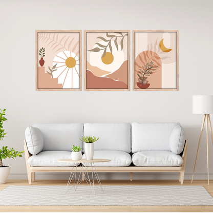 Minimal Sunset Trio Wall Frame