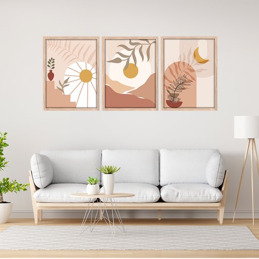 Minimal Sunset Trio Wall Frame