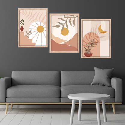Minimal Sunset Trio Wall Frame