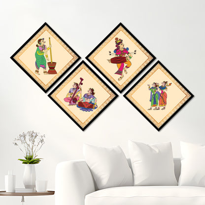 Pattachitra Folk Dance Wall Frame Set