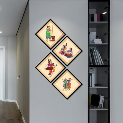 Pattachitra Folk Dance Wall Frame Set