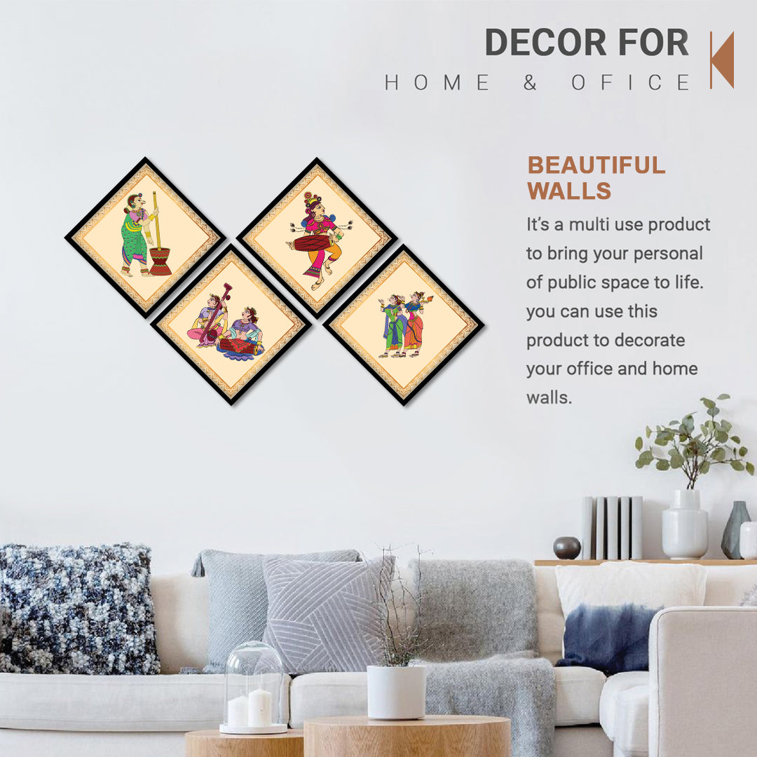 Pattachitra Folk Dance Wall Frame Set