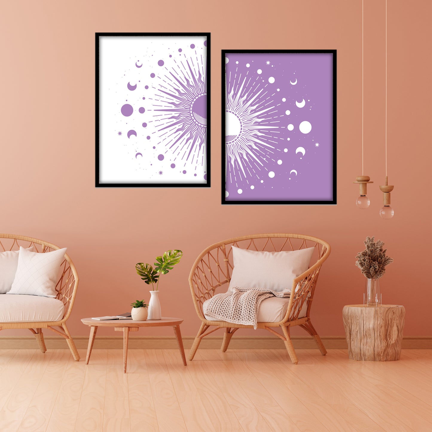 Celestial Burst Pair Wall Frame Set