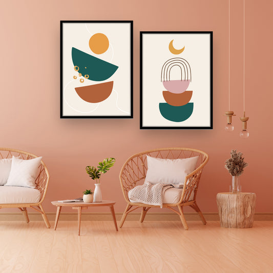 Stacked Arches and Shapes Minimalist Wall Frame