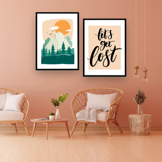 Illustrations of Exploration and Adventure Wall Frame