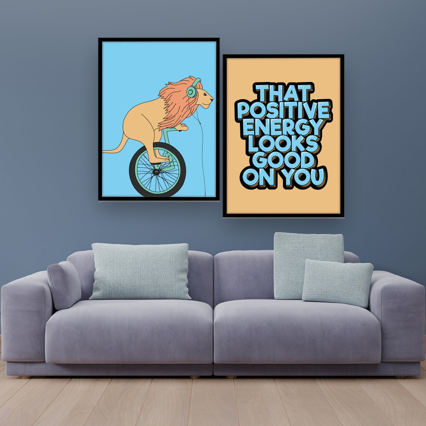 Lion Unicycle and Quote Duo Wall Frame