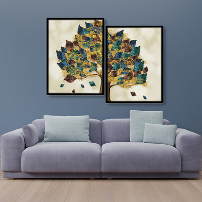 Premium Botanical Floral Artwork with Wooden Frame