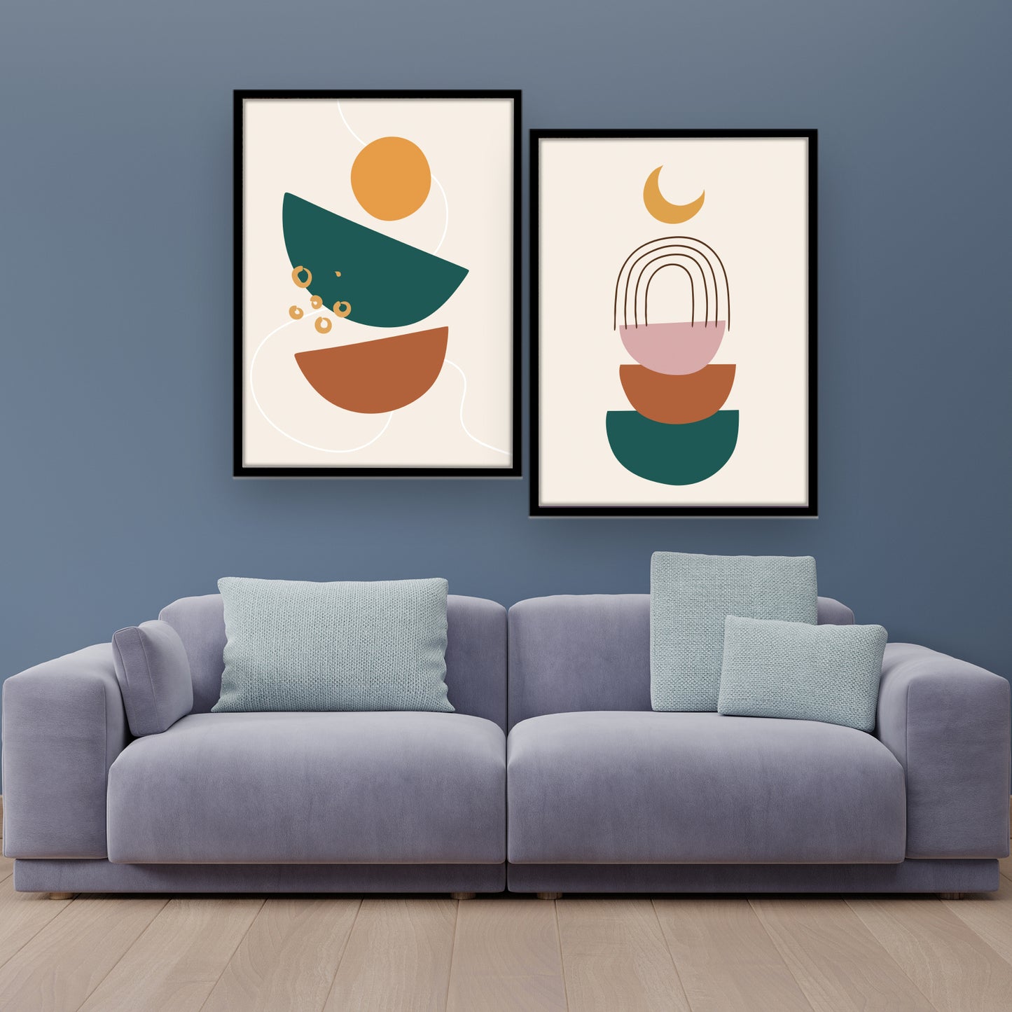 Stacked Arches and Shapes Minimalist Wall Frame