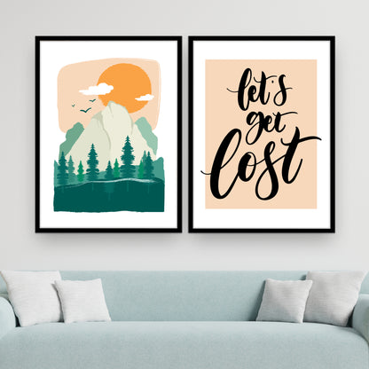 Illustrations of Exploration and Adventure Wall Frame