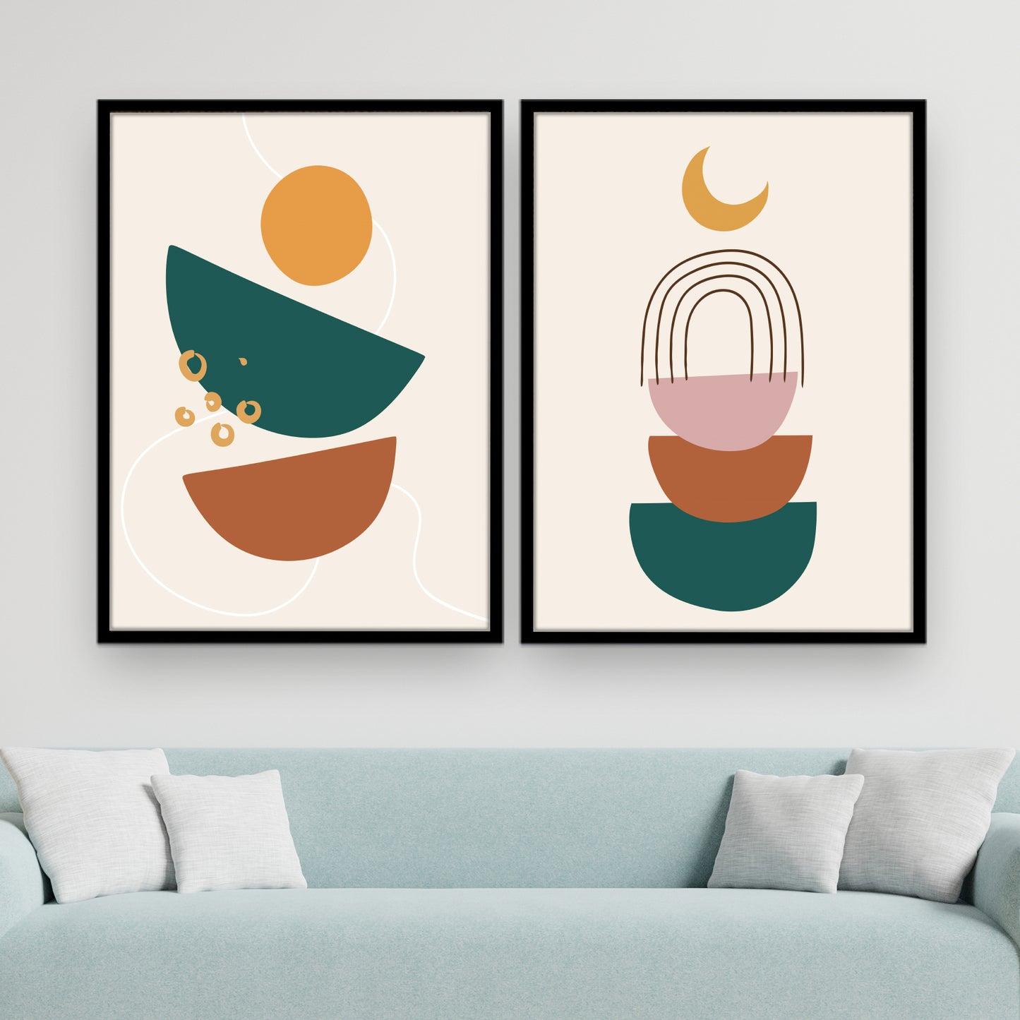 Stacked Arches and Shapes Minimalist Wall Frame