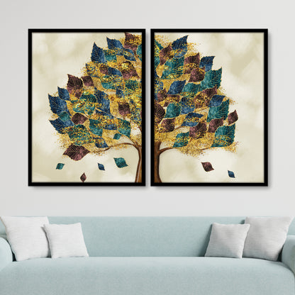 Premium Botanical Floral Artwork with Wooden Frame