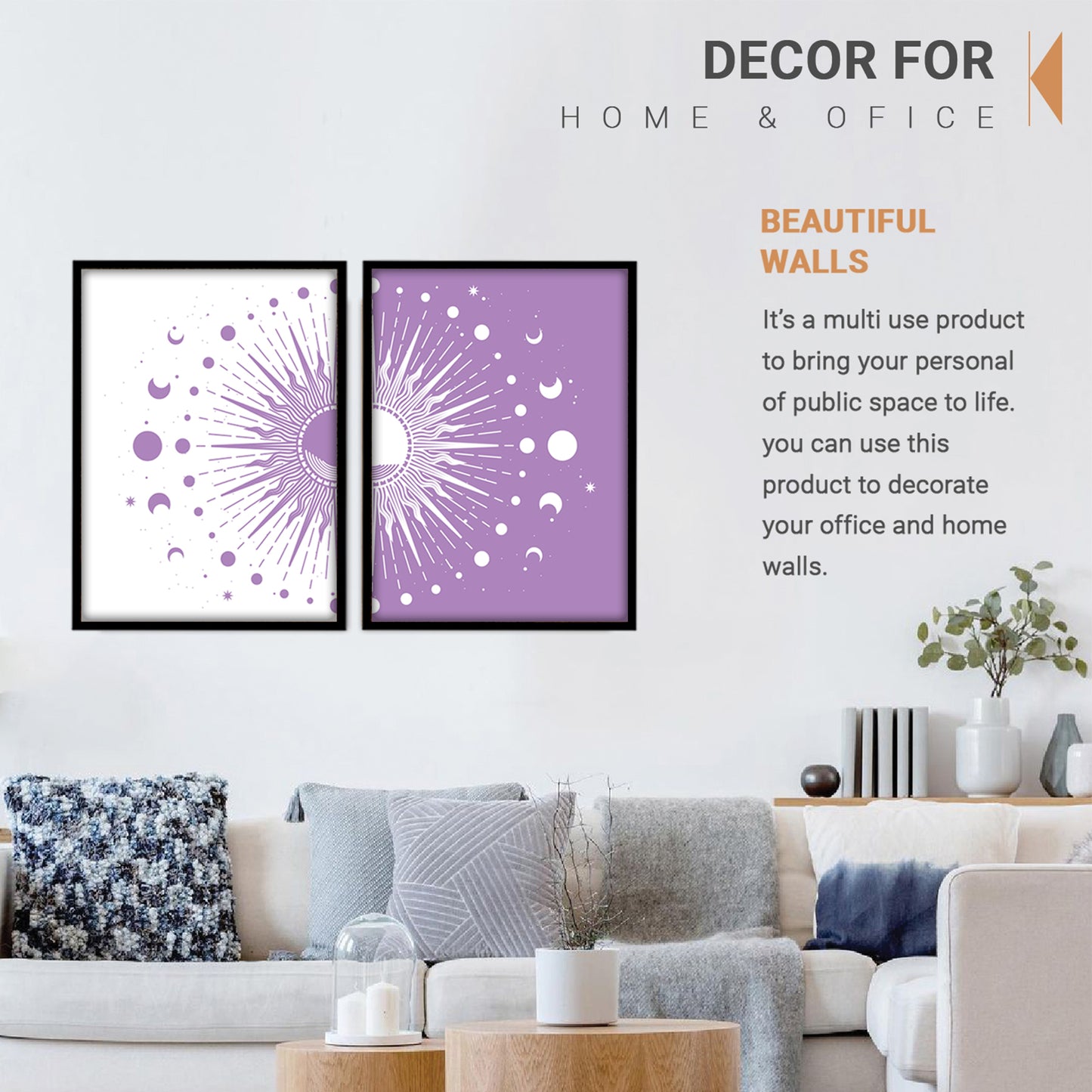 Celestial Burst Pair Wall Frame Set