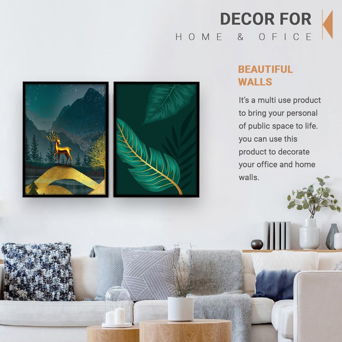 Elegant Floral Wall Art Painting for Home & Living Room Decor