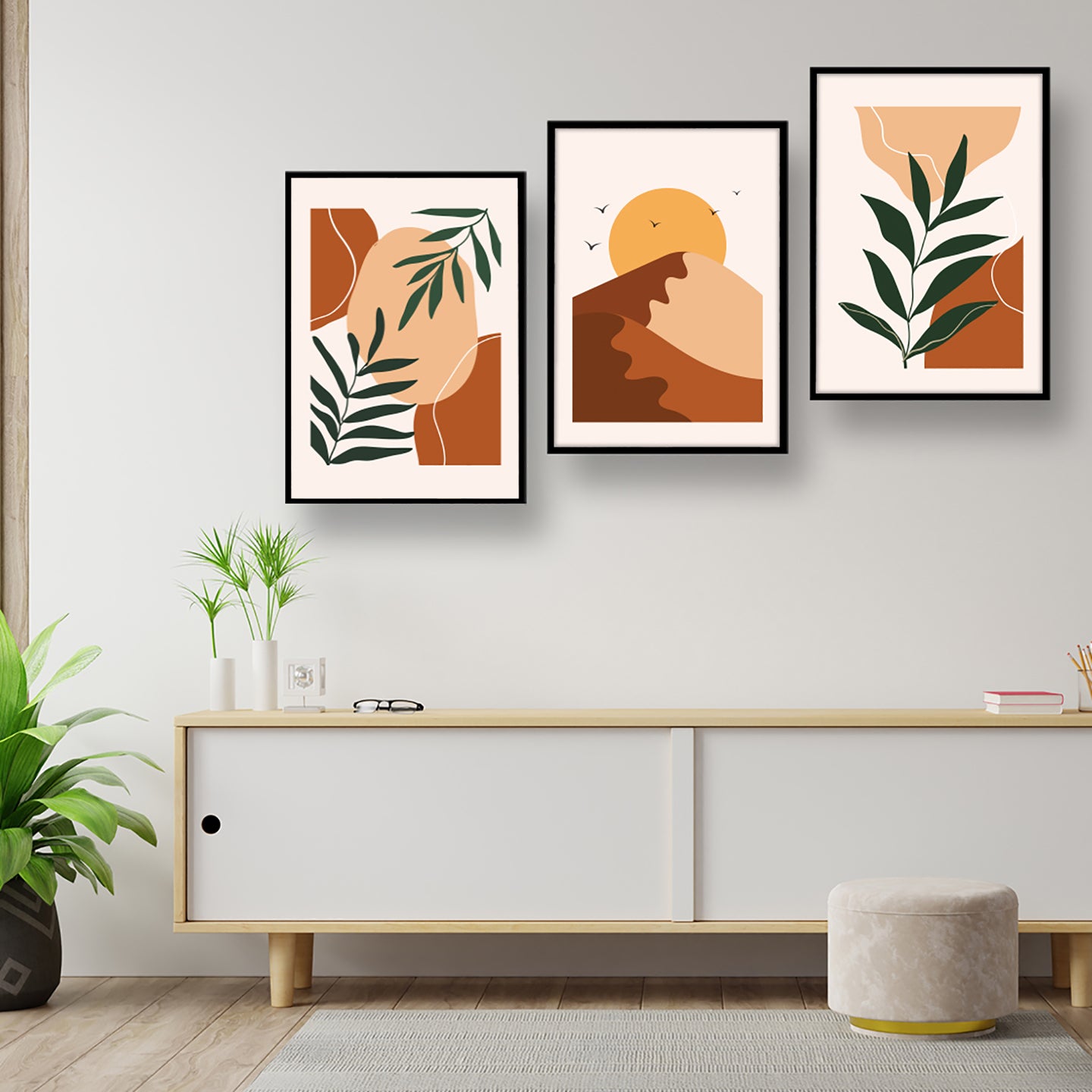 Earthy Abstract Trio Wall Frame