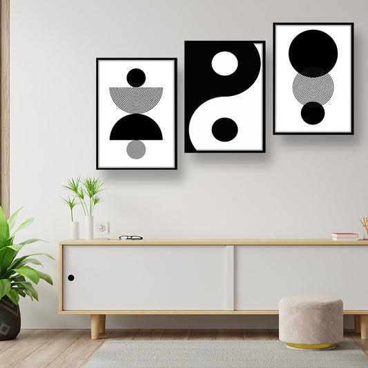 Minimal Black & White Geometry Wall Art