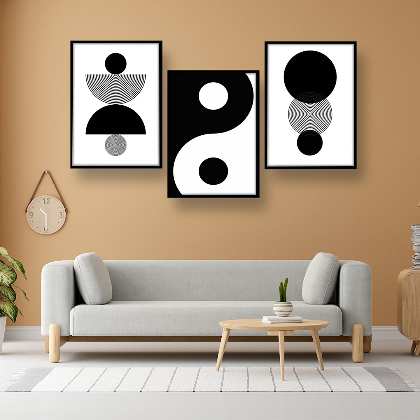 Minimal Black & White Geometry Wall Art