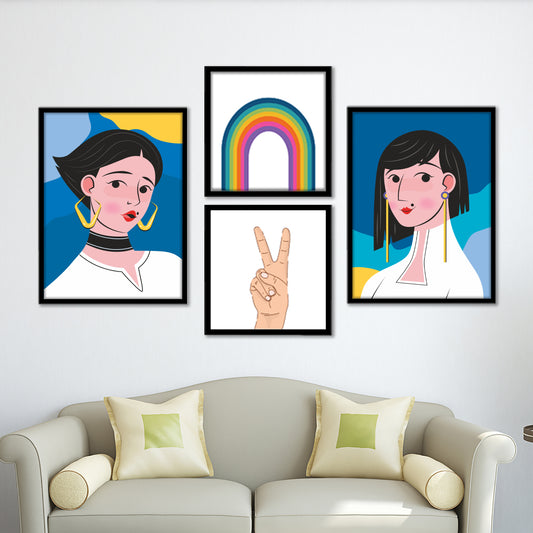Pop Art Portrait Wall Frame Set