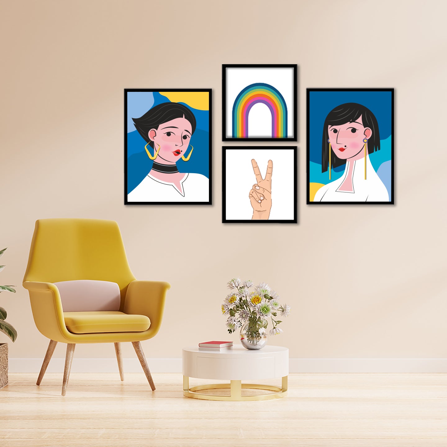 Pop Art Portrait Wall Frame Set