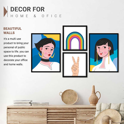 Pop Art Portrait Wall Frame Set
