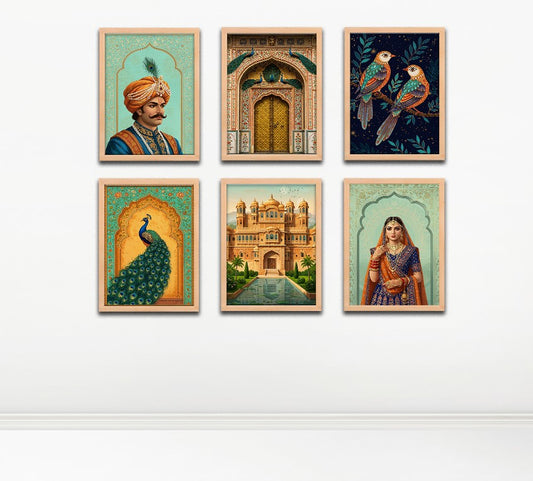 Royal Rajasthan Portrait Set Wall Frames