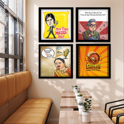 Bollywood Food Meme Wall Art Set