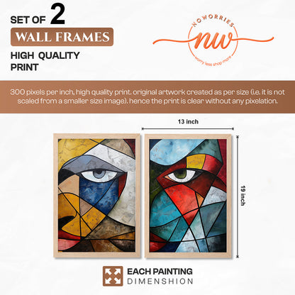 Cubist Eye Wall Art Set of 2