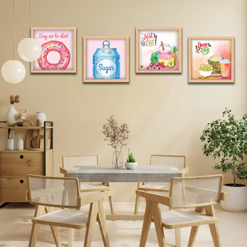 Cute Food Illustration Wall Art Set