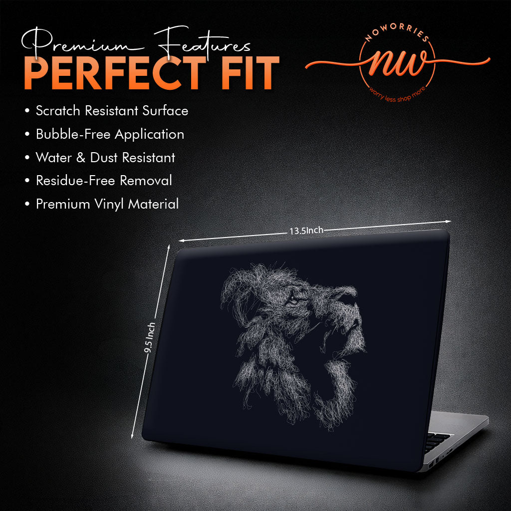 Majestic Lion Creative Doodle Aesthetic Laptop Skin