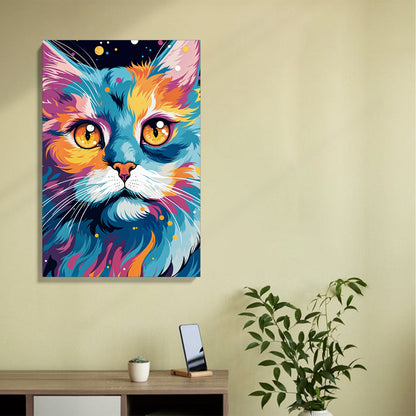 Colorful Cat Pop Art Canvas