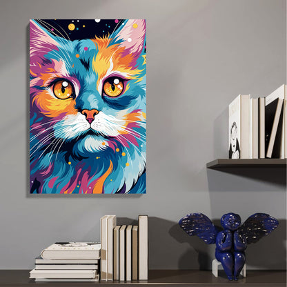 Colorful Cat Pop Art Canvas