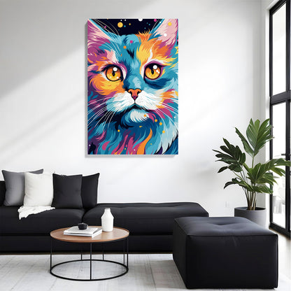 Colorful Cat Pop Art Canvas