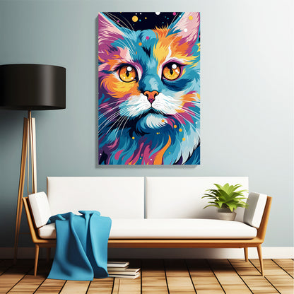 Colorful Cat Pop Art Canvas