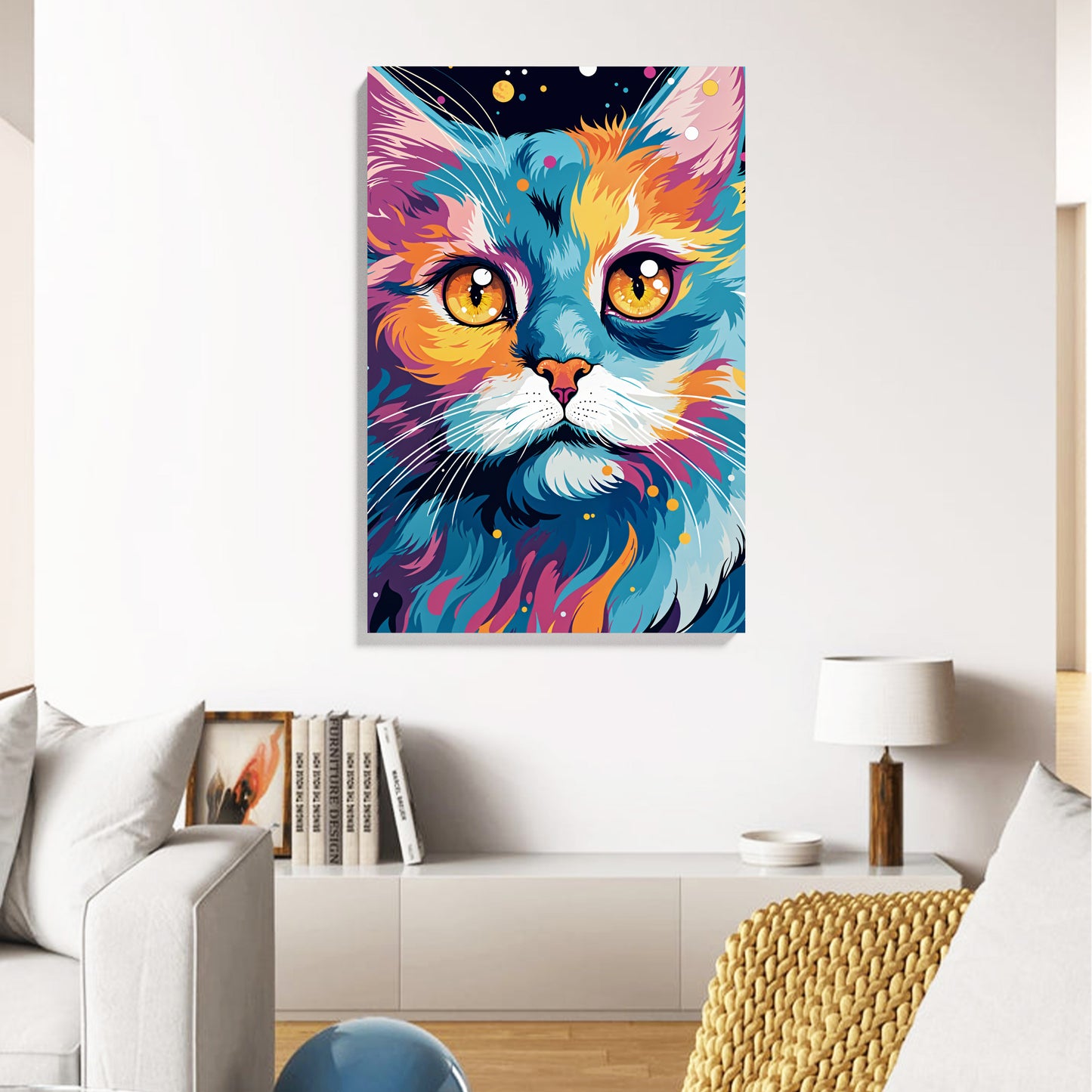 Colorful Cat Pop Art Canvas