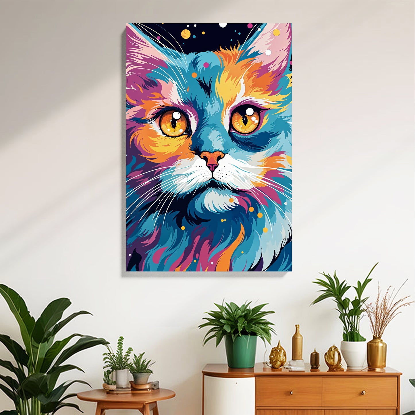Colorful Cat Pop Art Canvas