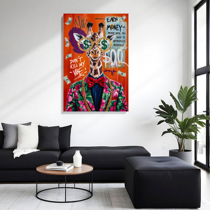 Money Vibe Giraffe Canvas