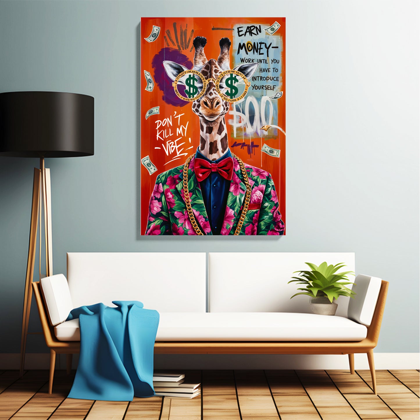 Money Vibe Giraffe Canvas