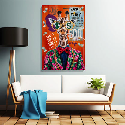 Money Vibe Giraffe Canvas