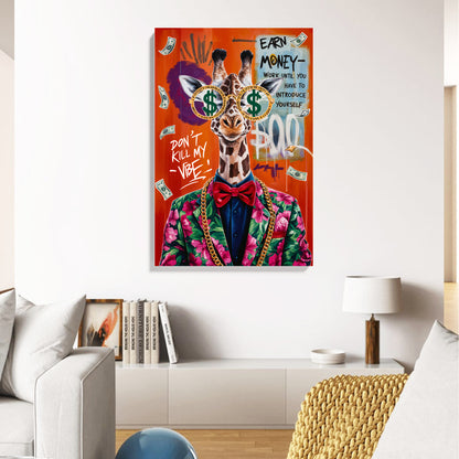 Money Vibe Giraffe Canvas