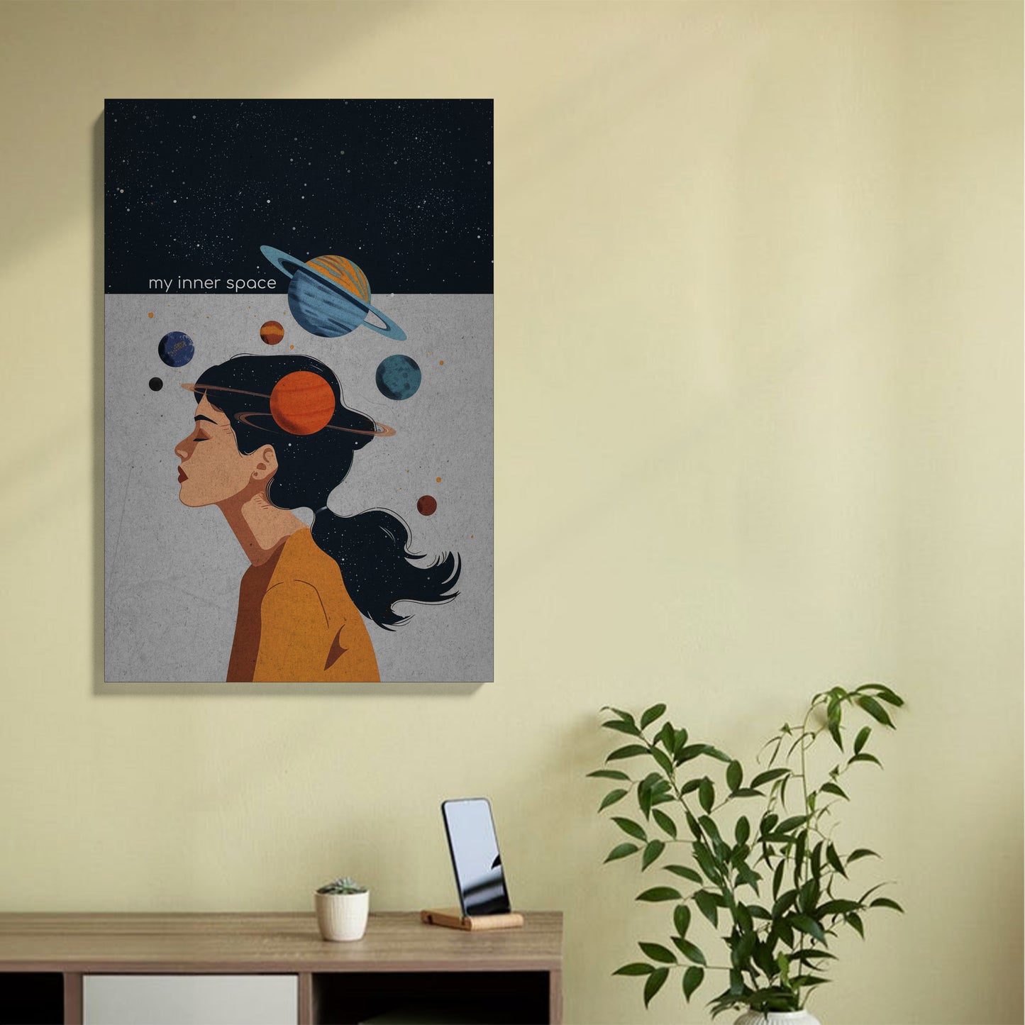 Inner Space Galaxy Girl Canvas