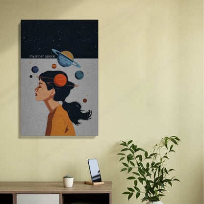 Inner Space Galaxy Girl Canvas