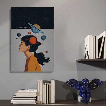 Inner Space Galaxy Girl Canvas