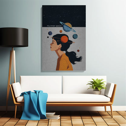 Inner Space Galaxy Girl Canvas