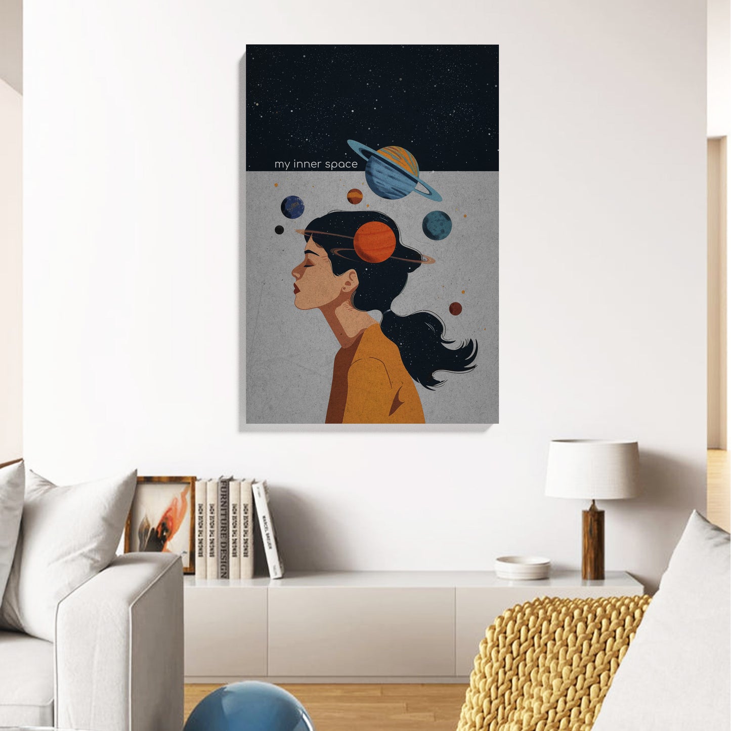 Inner Space Galaxy Girl Canvas